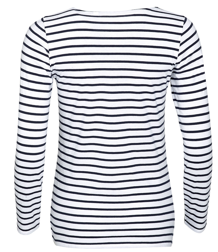 SOL'S Ladies Marine Long Sleeve Striped T-Shirt