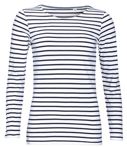 SOL'S Ladies Marine Long Sleeve Striped T-Shirt