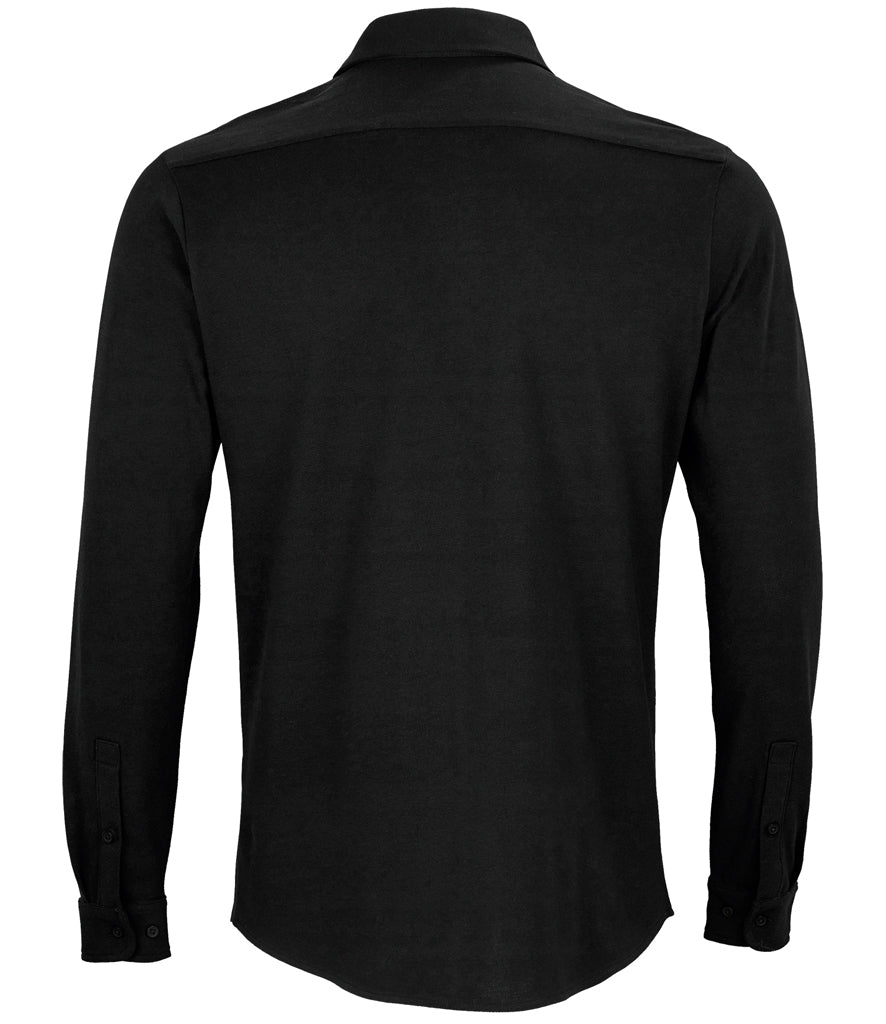 NEOBLU Basile Organic Cotton Long Sleeve Piqué Shirt