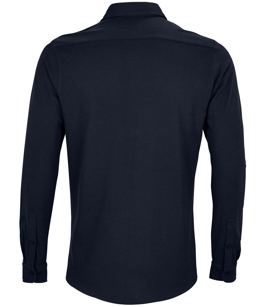 NEOBLU Basile Organic Cotton Long Sleeve Piqué Shirt