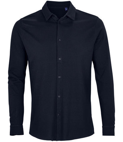 NEOBLU Basile Organic Cotton Long Sleeve Piqué Shirt