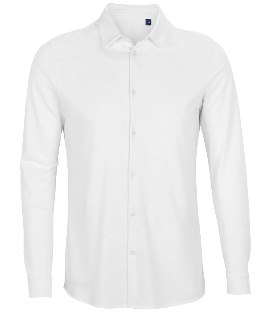 NEOBLU Basile Organic Cotton Long Sleeve Piqué Shirt