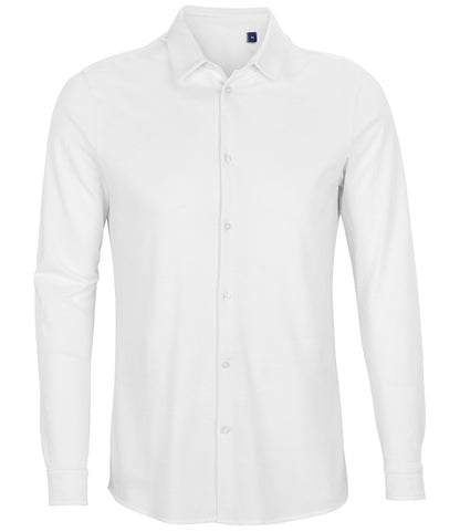 NEOBLU Basile Organic Cotton Long Sleeve Piqué Shirt