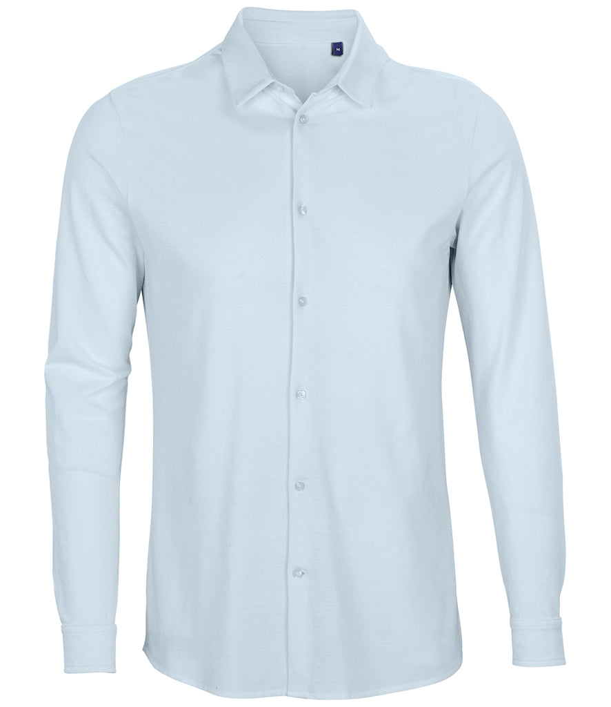 NEOBLU Basile Organic Cotton Long Sleeve Piqué Shirt