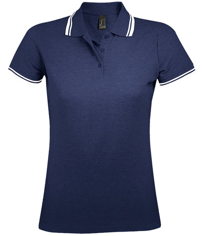 SOL'S Ladies Pasadena Tipped Cotton Piqué Polo Shirt