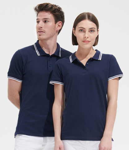 SOL'S Ladies Pasadena Tipped Cotton Piqué Polo Shirt