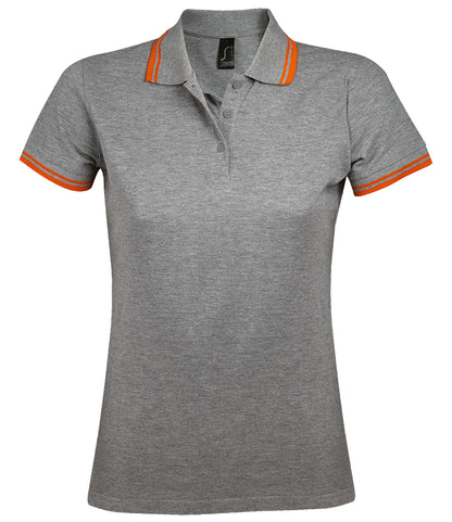 SOL'S Ladies Pasadena Tipped Cotton Piqué Polo Shirt