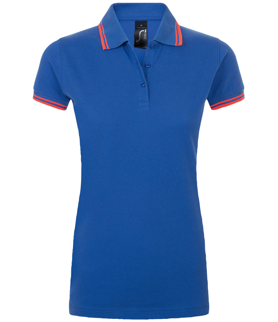 SOL'S Ladies Pasadena Tipped Cotton Piqué Polo Shirt