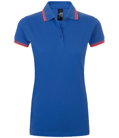 SOL'S Ladies Pasadena Tipped Cotton Piqué Polo Shirt