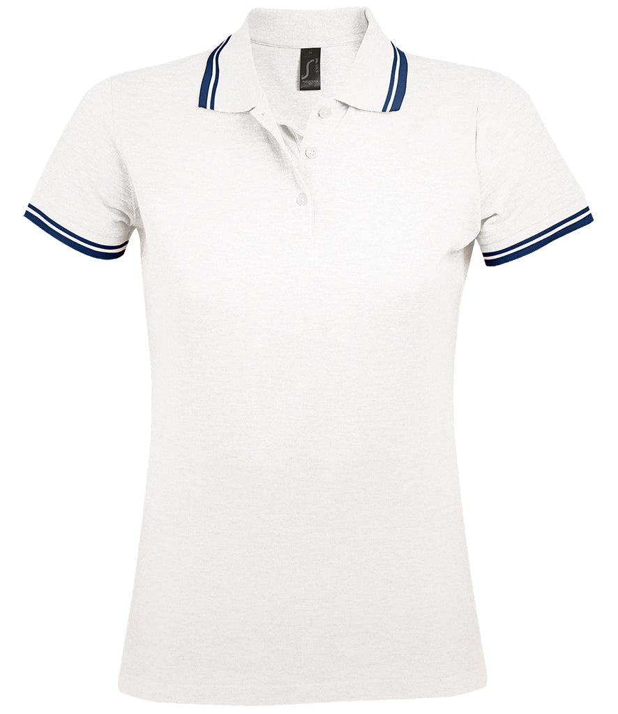 SOL'S Ladies Pasadena Tipped Cotton Piqué Polo Shirt