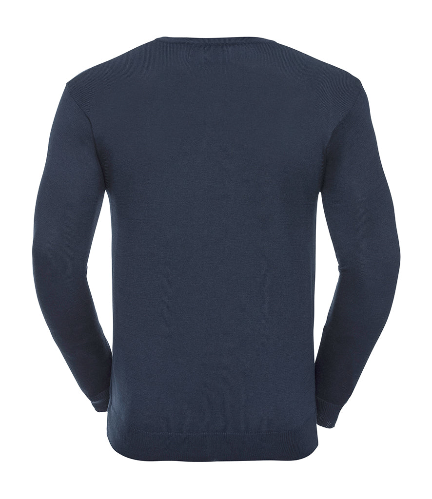 Russell Collection Cotton Acrylic V Neck Sweater