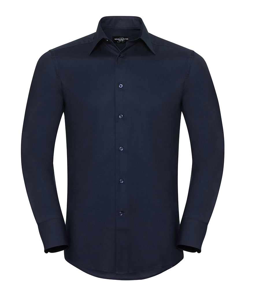 Russell Collection Long Sleeve Tailored Oxford Shirt