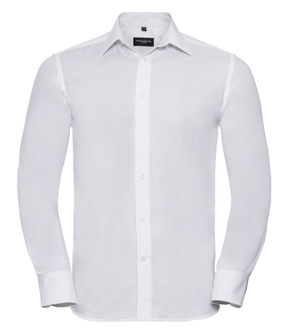 Russell Collection Long Sleeve Tailored Oxford Shirt