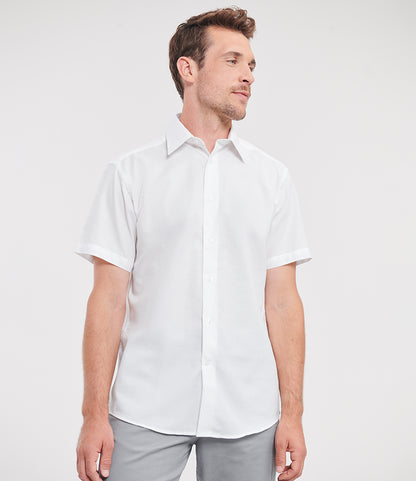 Russell Collection Short Sleeve Tailored Oxford Shirt