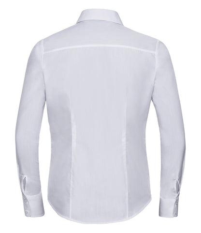 Russell Collection Ladies Long Sleeve Fitted Poplin Shirt