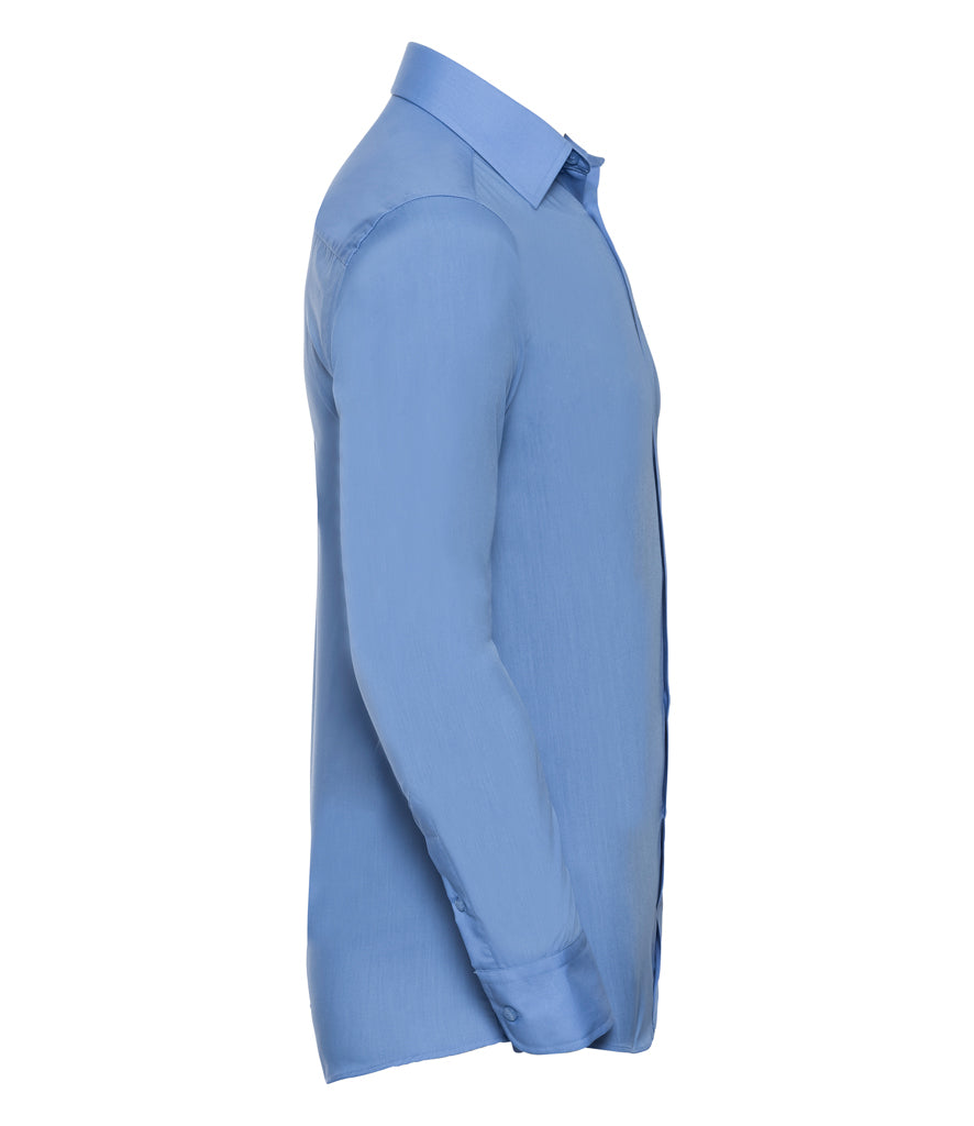 Russell Collection Long Sleeve Tailored Poplin Shirt