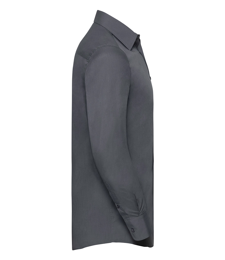 Russell Collection Long Sleeve Tailored Poplin Shirt