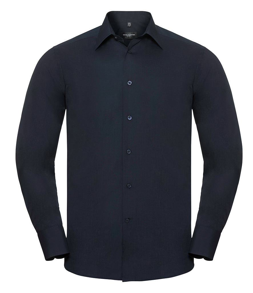 Russell Collection Long Sleeve Tailored Poplin Shirt