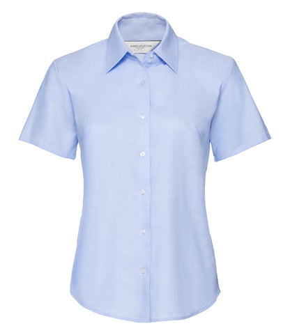 Russell Collection Ladies Short Sleeve Easy Care Oxford Shirt