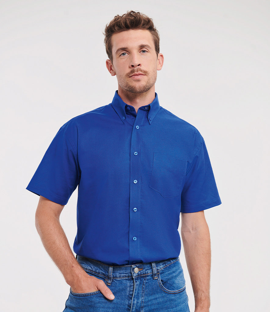 Russell Collection Short Sleeve Easy Care Oxford Shirt