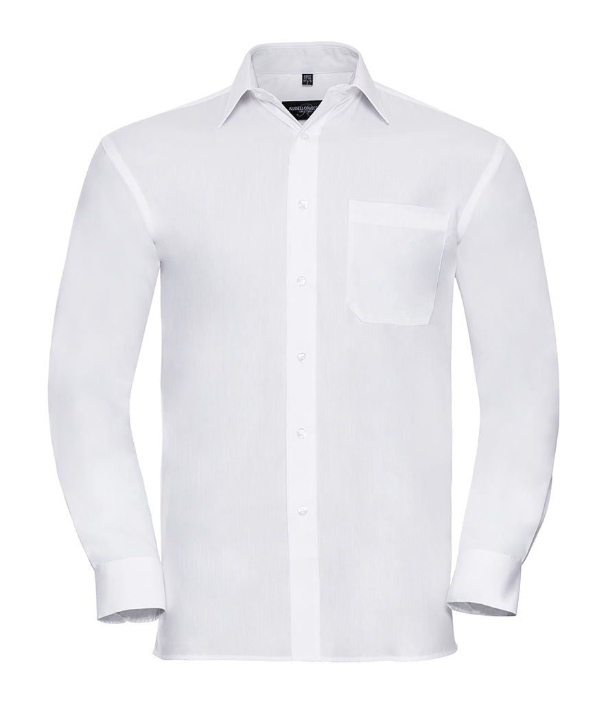 Russell Collection Long Sleeve Easy Care Cotton Poplin Shirt