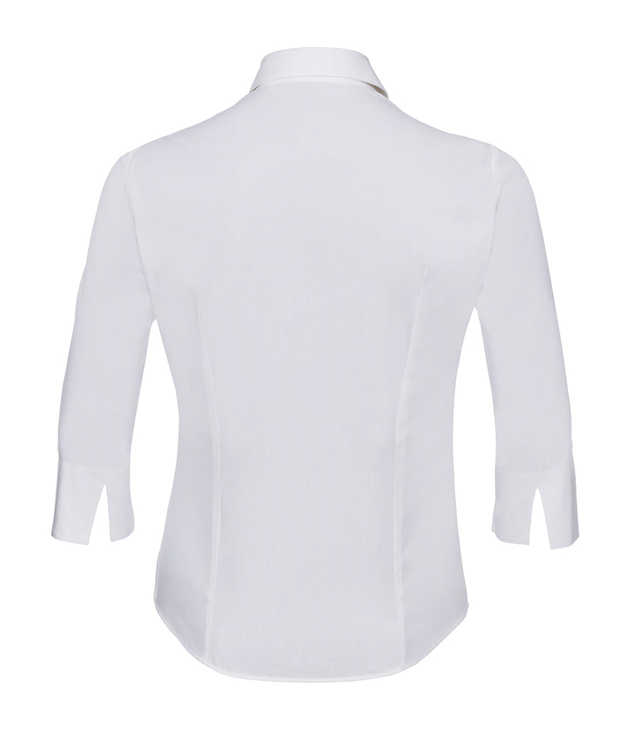 Russell Collection Ladies 3/4 Sleeve Easy Care Fitted Shirt