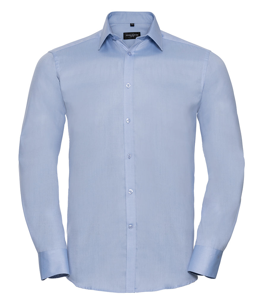 Russell Collection Long Sleeve Herringbone Shirt