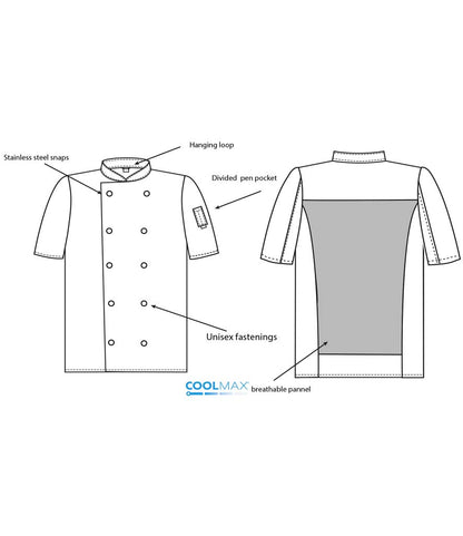 ADC Short Sleeve Coolmax® Chef's Jacket