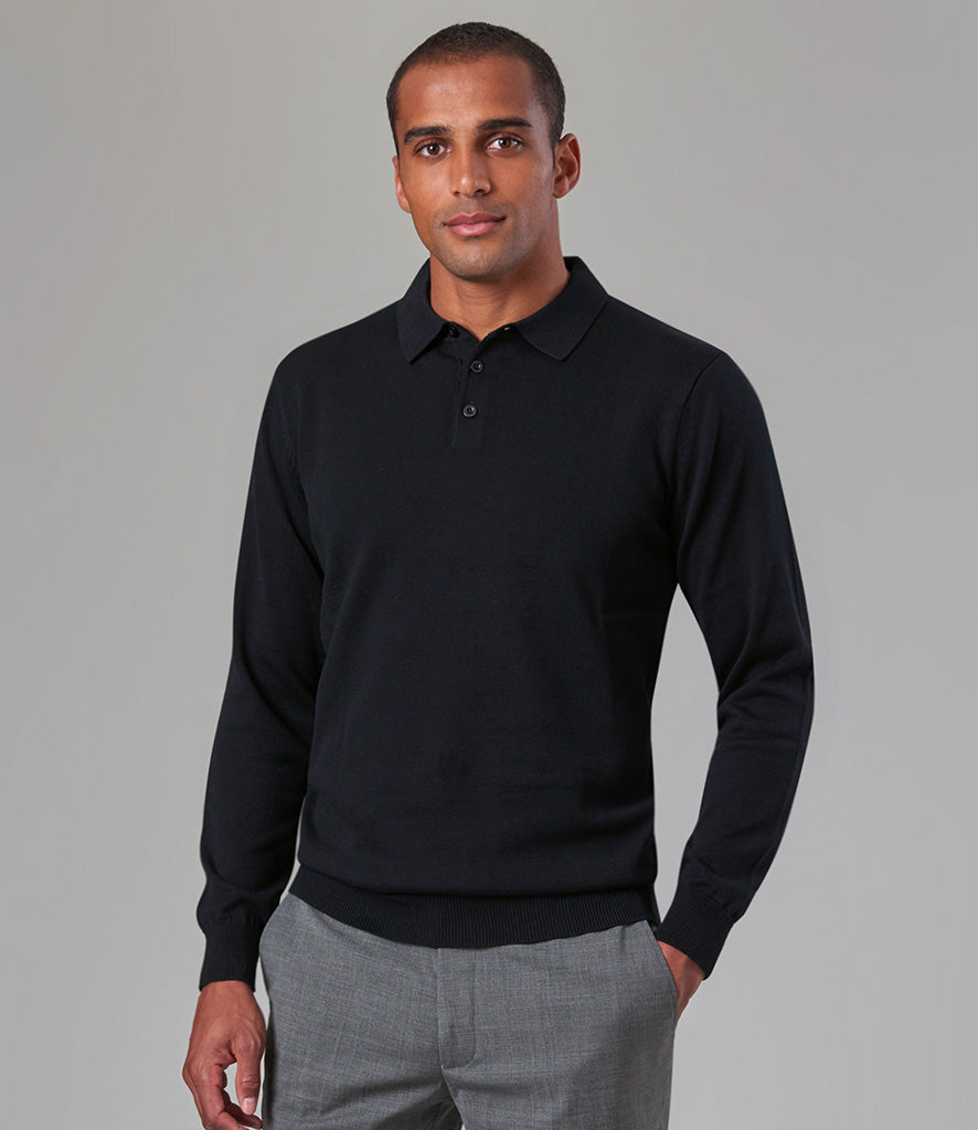 Brook Taverner Casper Knitted Long Sleeve Polo Shirt