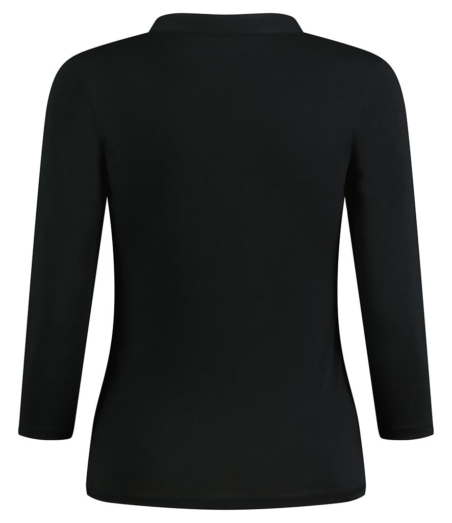 Kustom Kit Ladies 3/4 Sleeve Mandarin Collar Top