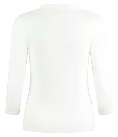 Kustom Kit Ladies 3/4 Sleeve Mandarin Collar Top