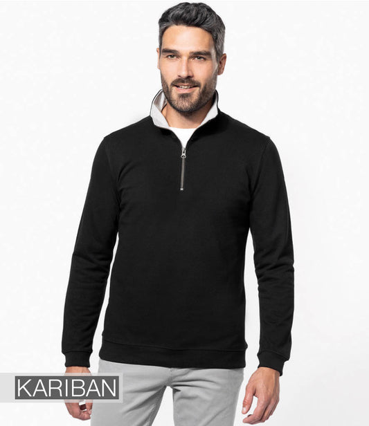 Kariban Trucker Zip Neck Sweatshirt