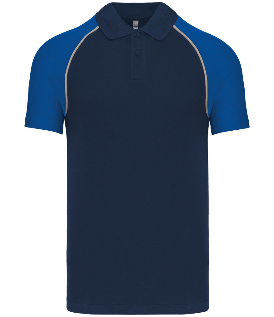 Kariban Baseball Cotton Piqué Polo Shirt