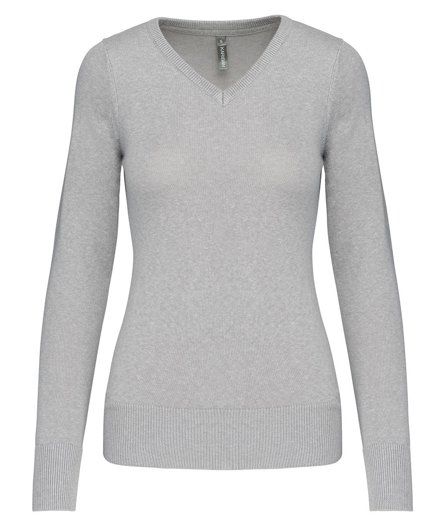 Kariban Ladies Cotton Acrylic V Neck Sweater