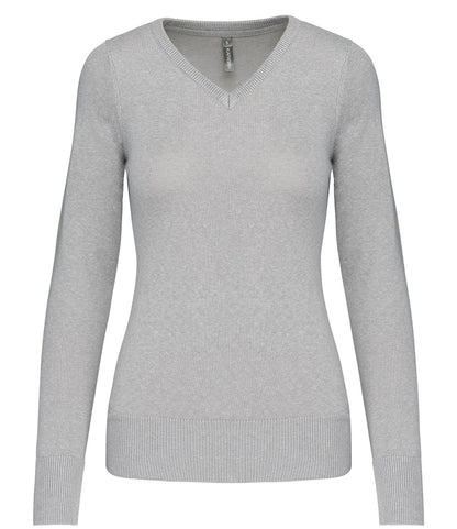 Kariban Ladies Cotton Acrylic V Neck Sweater