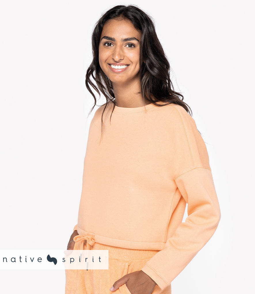 Native Spirit Ladies Oversized Cropped Sweatshirt