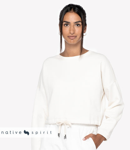 Native Spirit Ladies Oversized Cropped Sweatshirt