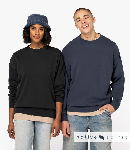 Native Spirit Unisex Washed Effect Oversize Sweatshirt