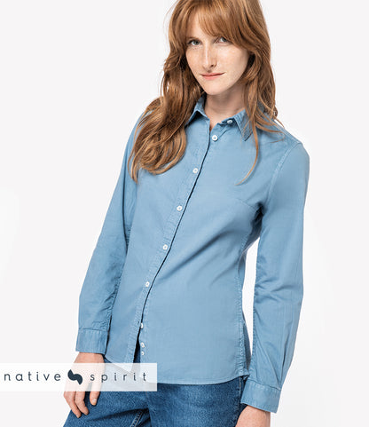 Native Spirit Ladies Washed Long Sleeve Shirt