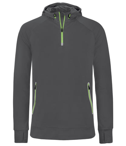 Proact Zip Neck Hooded Sweatshirt