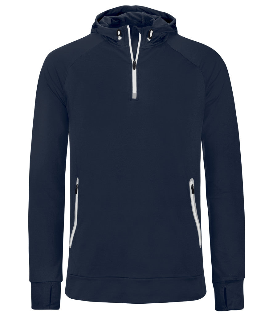 Proact Zip Neck Hooded Sweatshirt