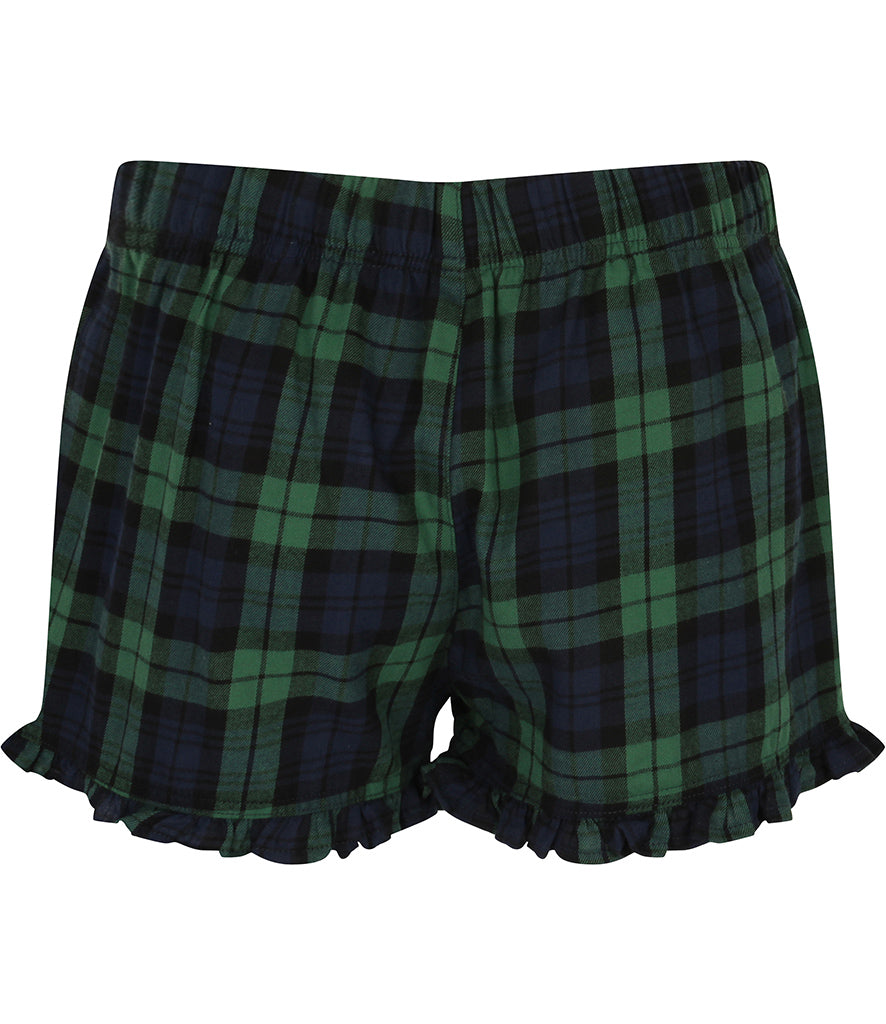 SF Clothing Ladies Tartan Frill Lounge Shorts