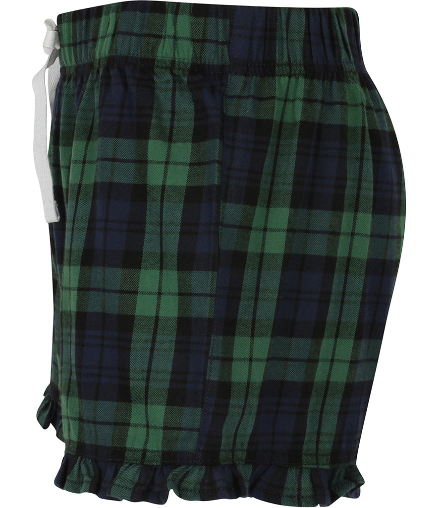 SF Clothing Ladies Tartan Frill Lounge Shorts