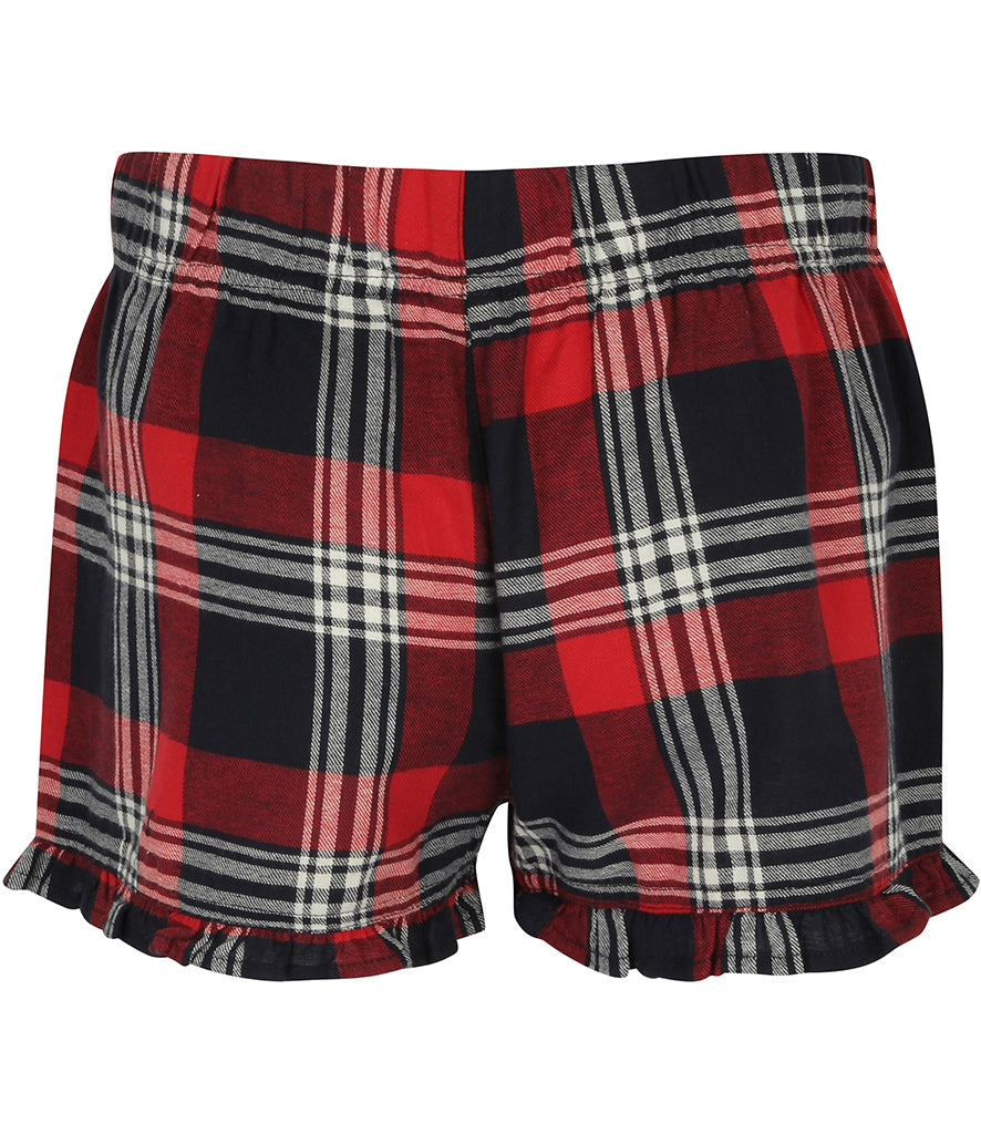 SF Clothing Ladies Tartan Frill Lounge Shorts