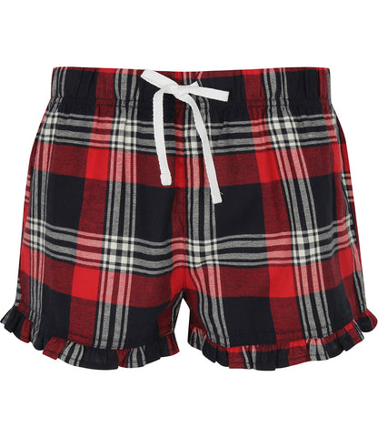 SF Clothing Ladies Tartan Frill Lounge Shorts