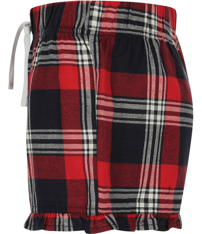 SF Clothing Ladies Tartan Frill Lounge Shorts