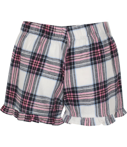 SF Clothing Ladies Tartan Frill Lounge Shorts