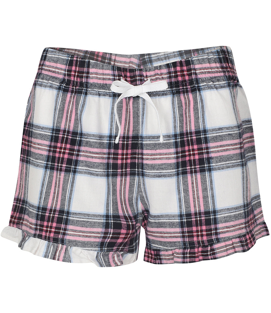 SF Clothing Ladies Tartan Frill Lounge Shorts