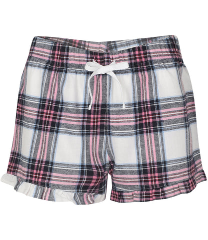 SF Clothing Ladies Tartan Frill Lounge Shorts