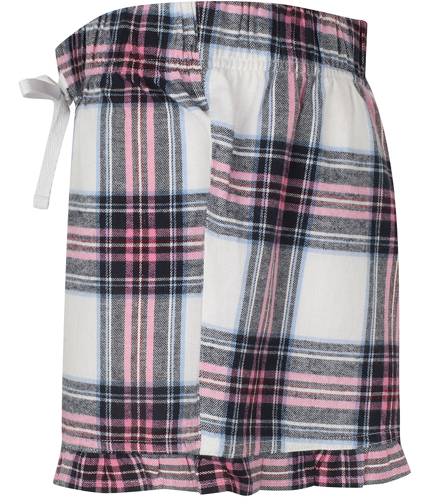 SF Clothing Ladies Tartan Frill Lounge Shorts